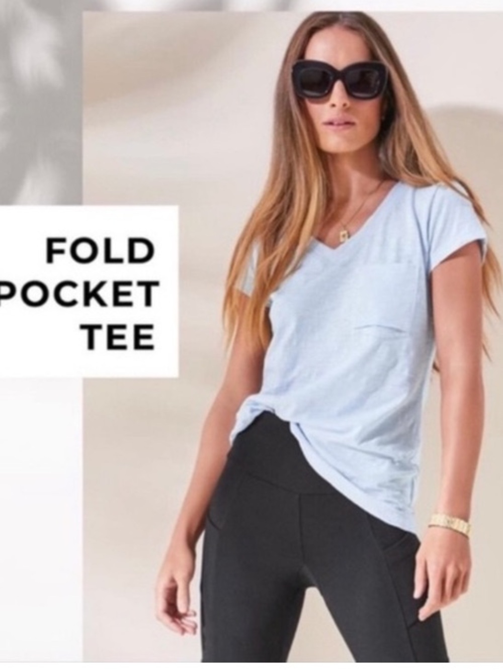 CAbi Fold Pocket Tee EUC